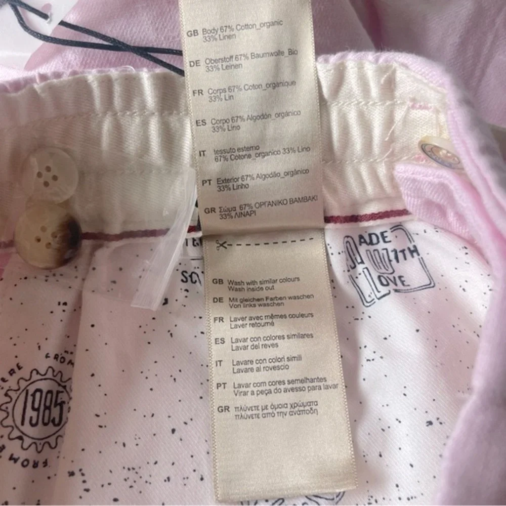 Scotch & Soda Fave Linen Cotton Bermuda Shorts Regular Fit Mens Small NWT Pink